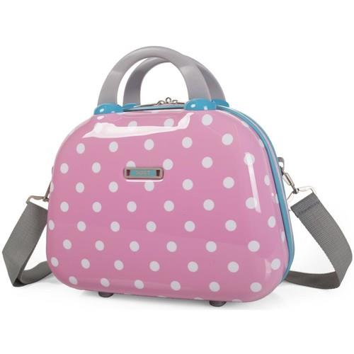 Neceser de viaje lunares rosa