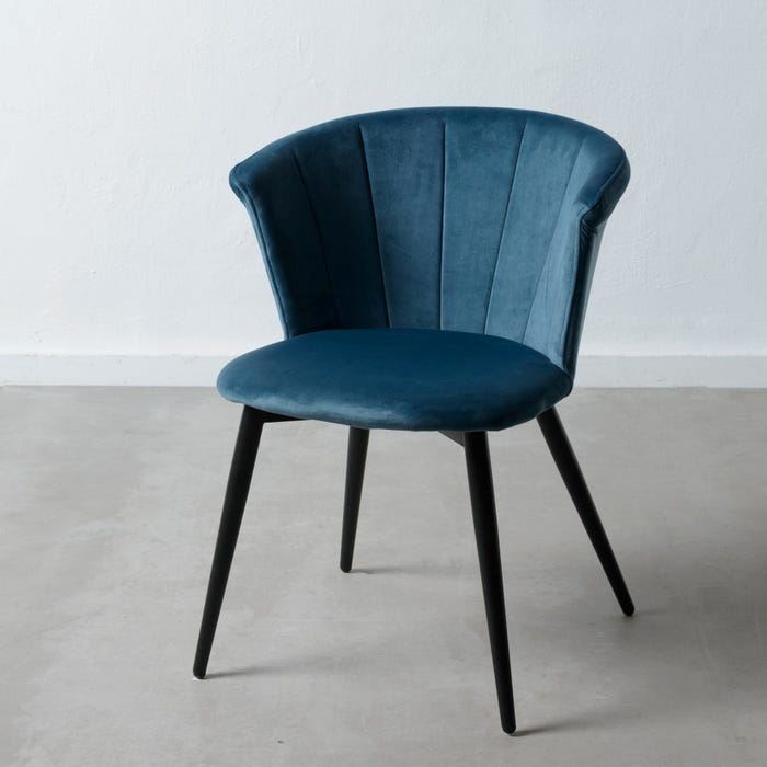 Silla azul terciopelo 