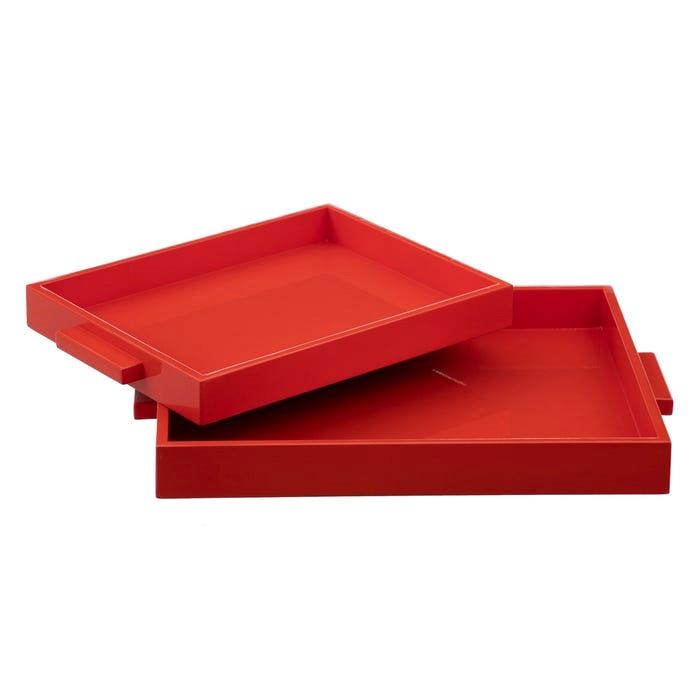 Bandeja pequeña roja de 38cm x 26cm x 4cm