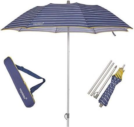 Sombrilla playa plegable azul