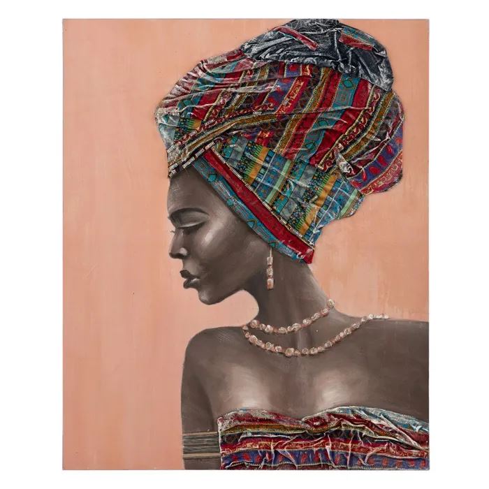 lienzo mujer africana
